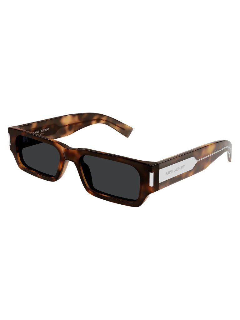 New Saint Laurent Sunglasses Sl660 002 Unisex Square Havana/Gray Eyewear Sl 660